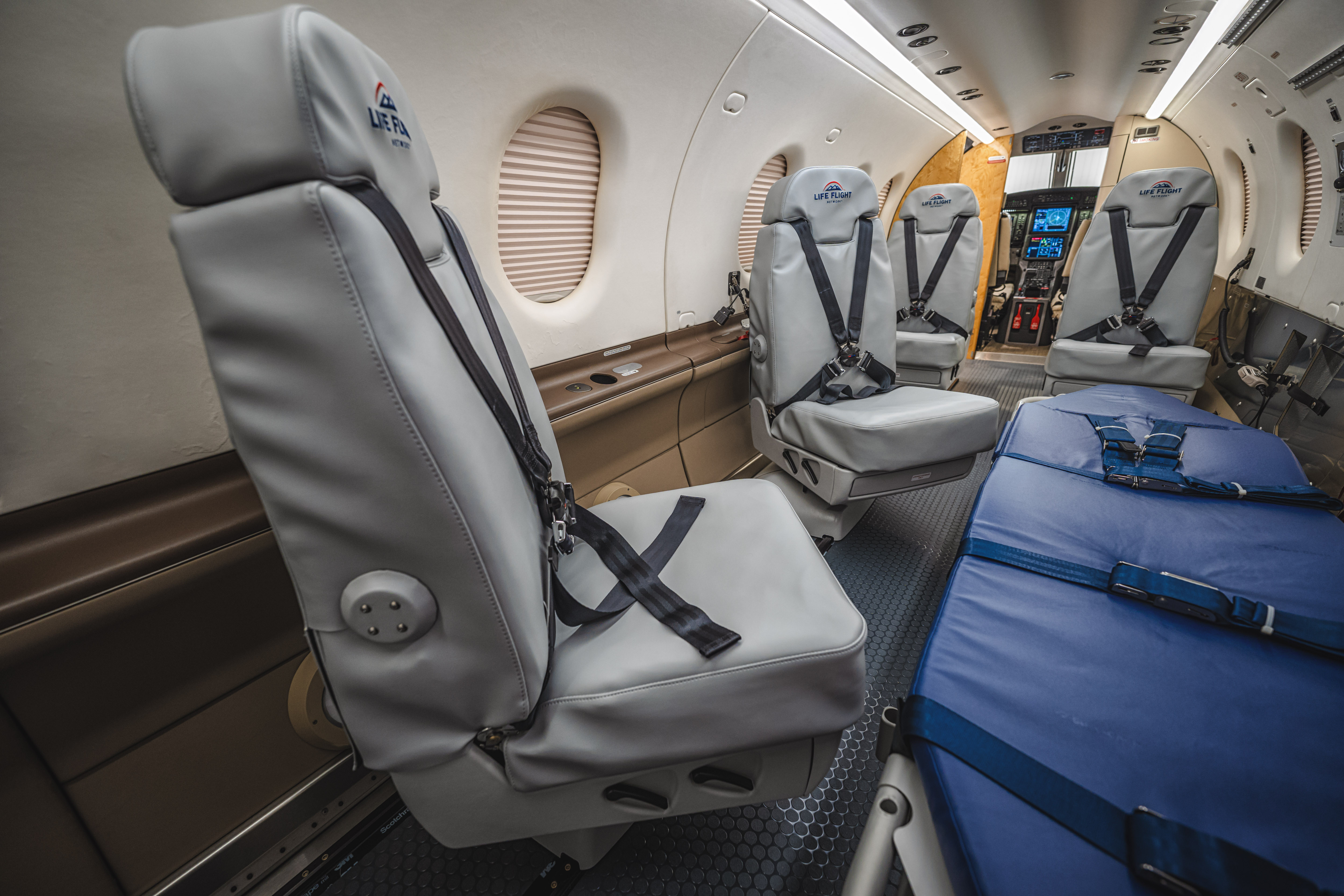Interior of Life Flight Network PC 12